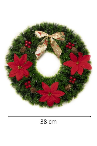 Corona de Navidad - 38 cm - Verde oscuro