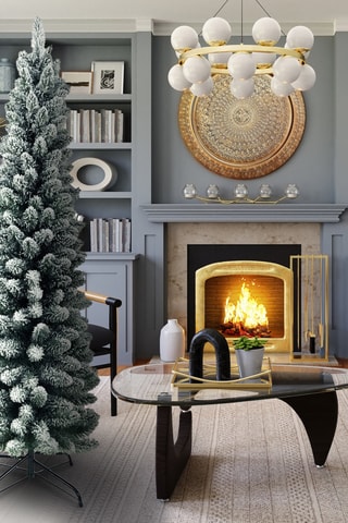 Árbol de Navidad artificial - 230 cm - Verde y blanco