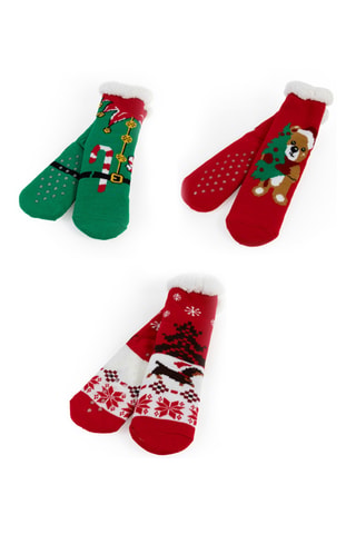 Calcetines forrados de Navidad antideslizantes - Modelo aleatorio - Multicolor