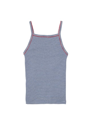 Camiseta de tirantes - Azul oscuro y blanco