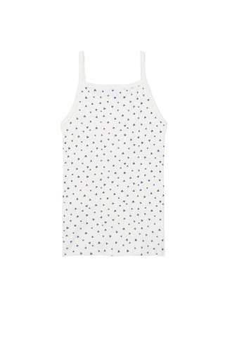 Camiseta de tirantes - Blanco y azul
