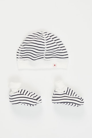 Gorro y patucos - Negro y blanco
