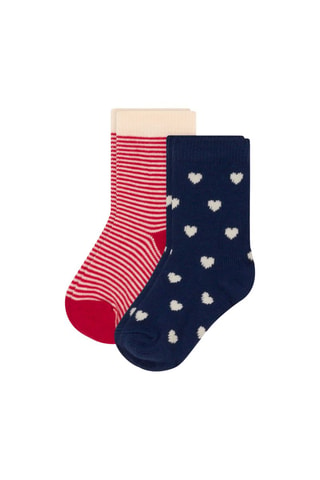 2 pares de calcetines - Azul marino y rojo
