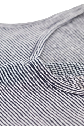 Camiseta de tirantes de lino Azul marino jaspeado y crudo