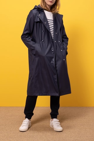 Gabardina con capucha - Azul marino