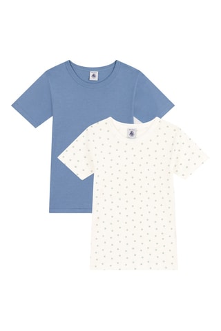 2 camisetas - Azul y blanco