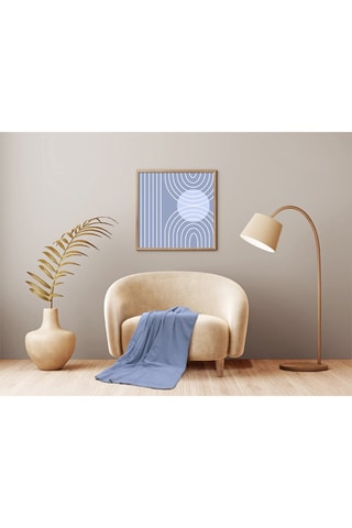 Manta polar colcha de sofá - 125 x 150 cm - Celeste