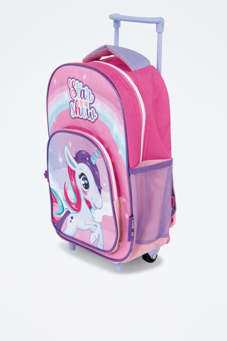 Sac à dos à roulettes Licorne - Rose et violet