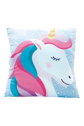 Coussin - 40 x 10 x 40 cm - Blanc, bleu et rose