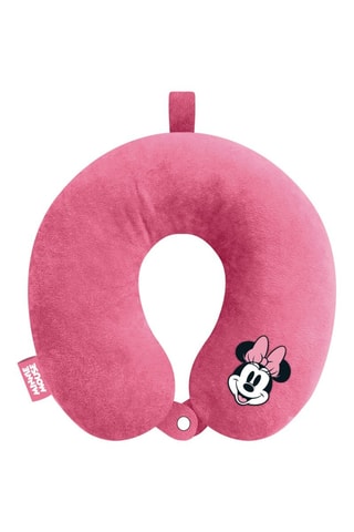 Coussin de voyage en velours Minnie Disney - 30 x 30 x 6 cm - Rose