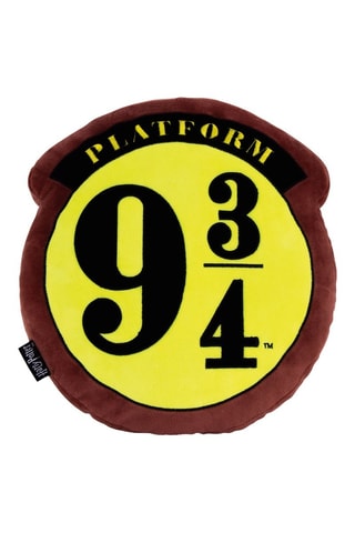 Coussin réversible Harry Potter - 36 x 33 x 4 cm - Jaune, marron et noir
