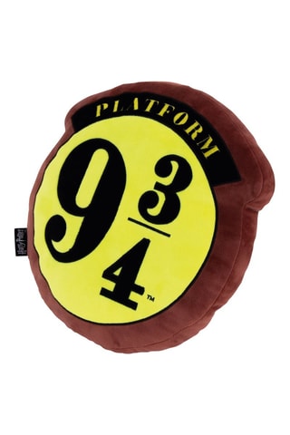 Coussin réversible Harry Potter - 36 x 33 x 4 cm - Jaune, marron et noir