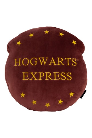 Coussin réversible Harry Potter - 36 x 33 x 4 cm - Jaune, marron et noir