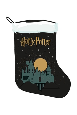 Chaussette de Noël en velours Harry Potter - Noir