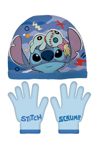 Bonnet et gants Scrump et Stitch Lilo & Stitch Disney - Bleu