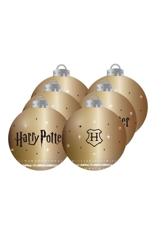 6 boules de Noël Harry Potter - Doré