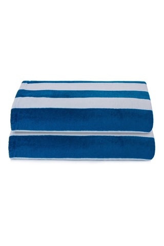 2 toallas de baño Cizgi - Blanco y azul