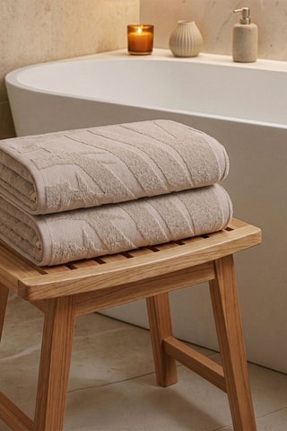 2 toallas de ducha - Beige - 70 x 140 cm