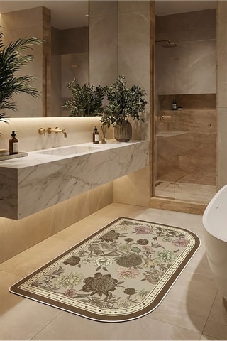 Alfombra de baño - Beige - 60 x 90 cm