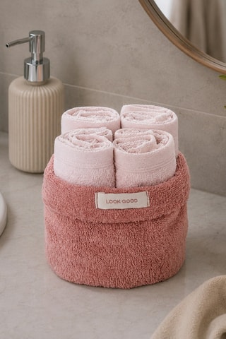 4 toallas de tocador - Rosa - 30 x 30 cm