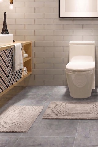 2 alfombras de baño - Beige - 50 x 60 cm
