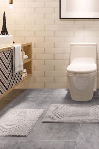 2 alfombras de baño - Gris - 50 x 60 cm