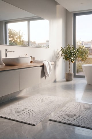 2 alfombras de baño - Gris - 50 x 60 cm