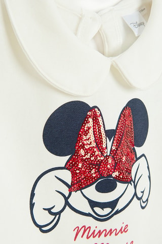 Jurk Trompe-l'œil Minnie Disney - Ecru