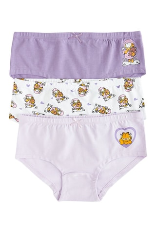 3 culottes Garfield - Violet et blanc