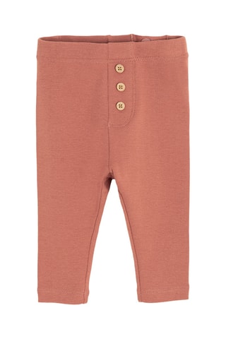 2 leggings - Beige et rouge brique