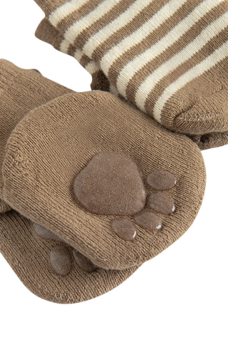 3 paires de chaussettes antidérapantes - Blanc et beige