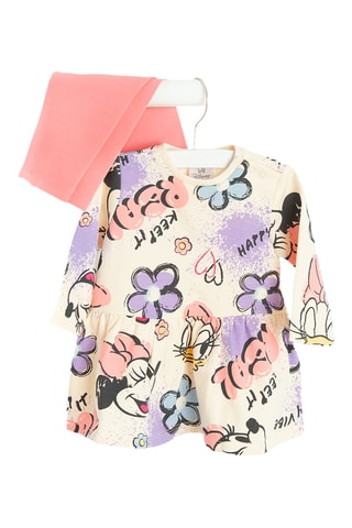 Robe et legging Minnie Disney - Ivoire et rose
