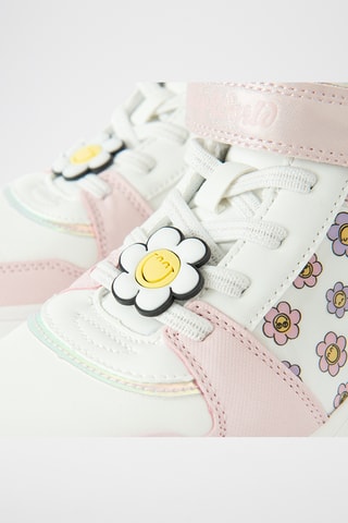Baskets montantes Smiley - Blanc