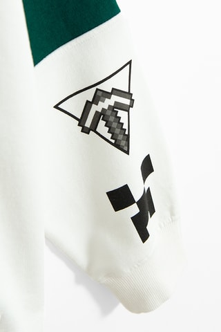 Sweater met capuchon Minecraft - Wit en Groen