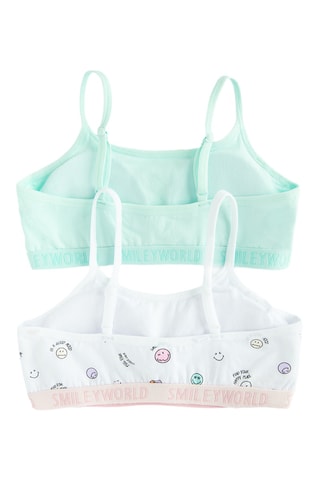 2 brassières push-up Smiley - Blanc et vert d’eau