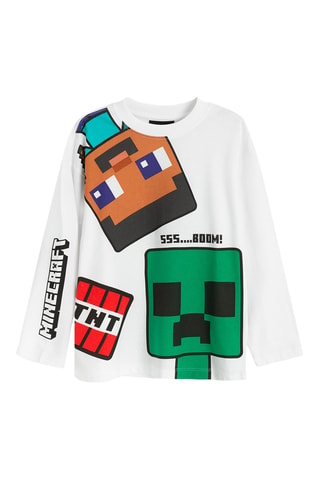 T-shirt et pantalon Minecraft - Blanc et noir