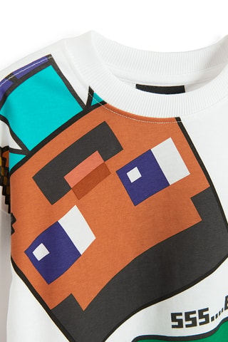 T-shirt et pantalon Minecraft - Blanc et noir