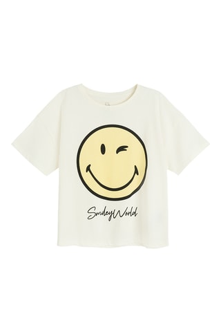 Pyjama Smiley - Blanc et rose