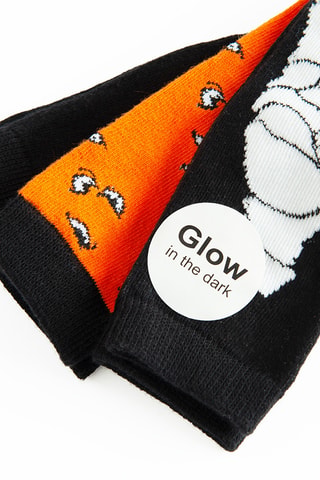 3 paires de chaussettes - Noir et orange