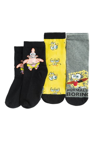 3 paires de chaussettes Bob l’éponge - Noir et jaune