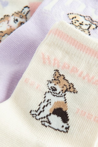 5 paires de chaussettes - Rose et blanc