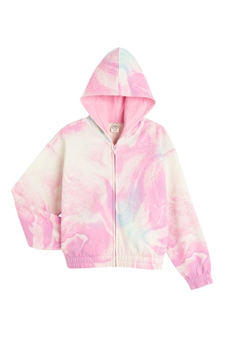Sweat à capuche tie and dye - Rose et blanc