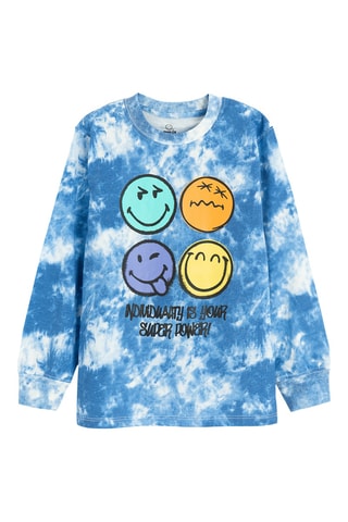 2 Sweaters Smiley - Geel en Petrolblauw