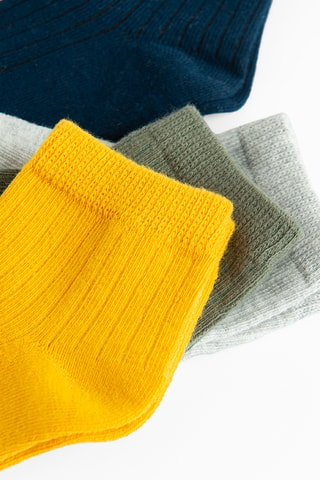 5 paires de chaussettes - Kaki et jaune