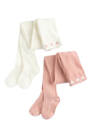 2 collants - Rose et blanc