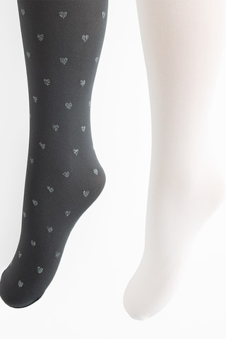 2 collants - Gris et blanc
