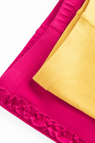 2 leggings - Jaune et fuchsia