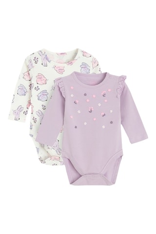 2 bodys - Violet et blanc