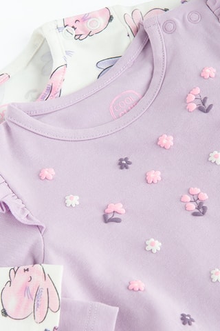 2 bodys - Violet et blanc