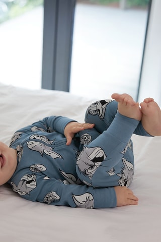2 dors-bien Tom et Jerry - Bleu cobalt et jaune